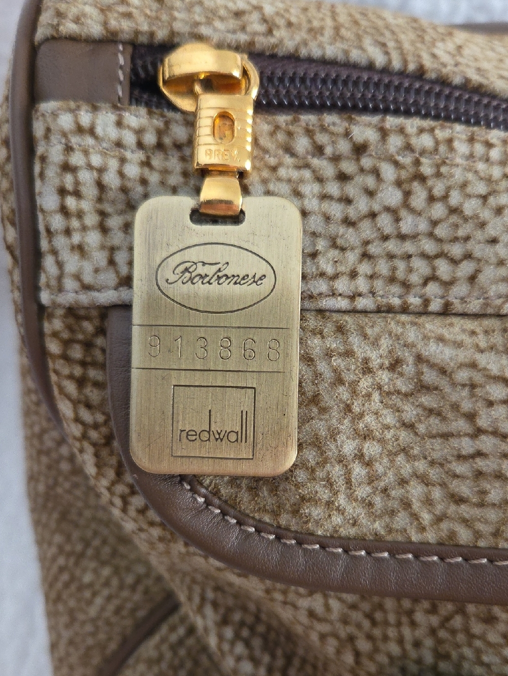 Borbonese Lambskin Suede Redwall Italian Vintage Brown Quail pattern Satchel - Picture 2 of 9
